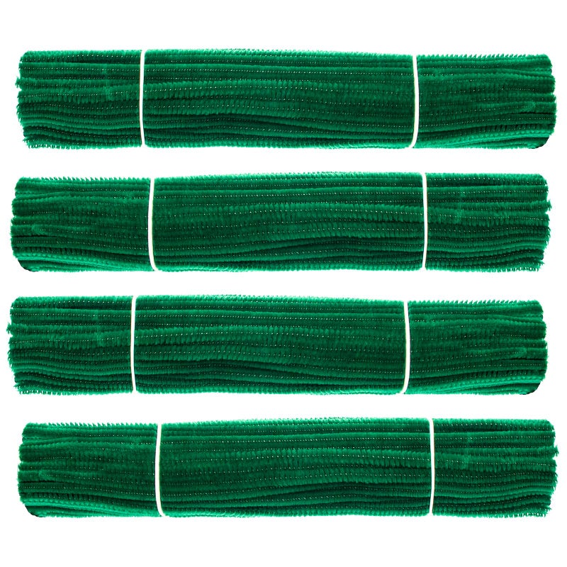 Waycreat 400 Pieces Pipe Cleaners Dark Green Chenille Stem for DIY Art Craft Decorations (6mm x 12 Inch) - Image 1